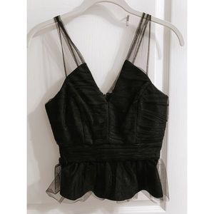 *NWT* BCBGeneration Black Toole Peplum Tank / 0